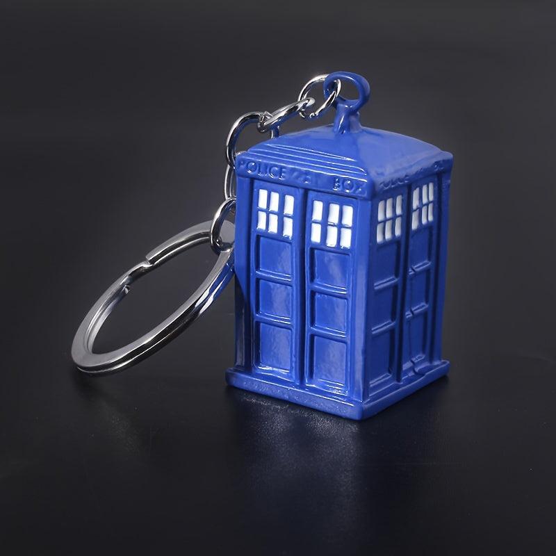 1pc Phone Booth Alloy Keychain Event Gift Car Interior Pendant