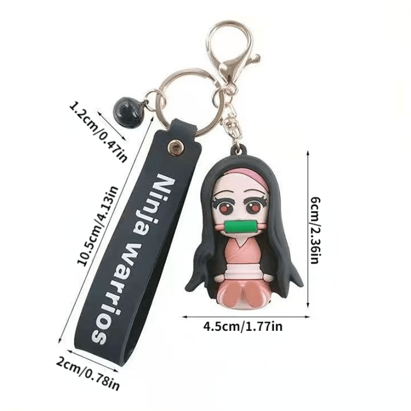 Car Keychain Cartoon PVC Anime Doll Metal Key Ring Lanyard Car Accessories