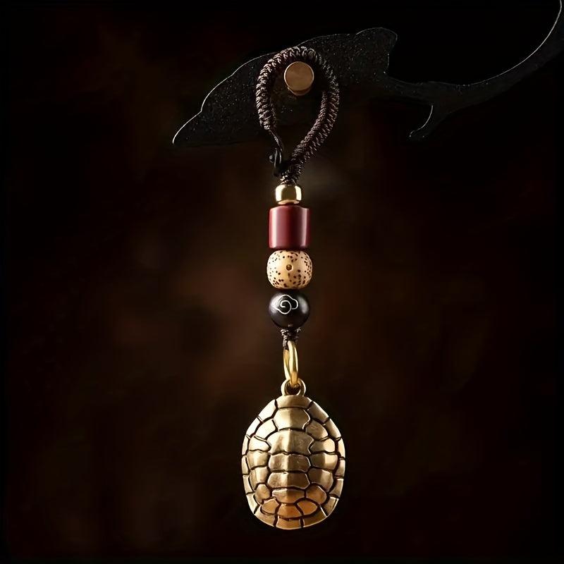 Pure Brass Rich World Hand Piece Car Key Chain Pendant Male Accessories