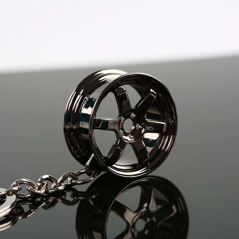 JDM Auto Racing TE37 Wheel Mini Keychain Keyring Alloy