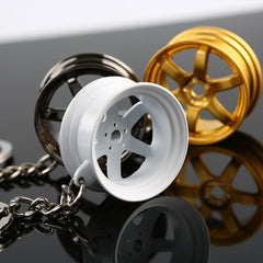 JDM Auto Racing TE37 Wheel Mini Keychain Keyring Alloy