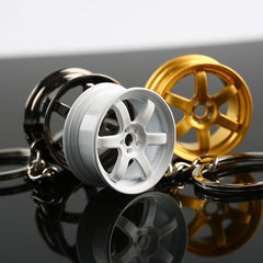 JDM Auto Racing TE37 Wheel Mini Keychain Keyring Alloy