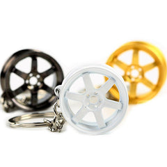 JDM Auto Racing TE37 Wheel Mini Keychain Keyring Alloy