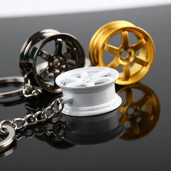 JDM Auto Racing TE37 Wheel Mini Keychain Keyring Alloy
