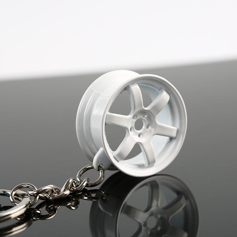 JDM Auto Racing TE37 Wheel Mini Keychain Keyring Alloy