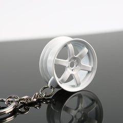 JDM Auto Racing TE37 Wheel Mini Keychain Keyring Alloy