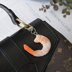 Cute Simulated Shrimp Keychain Seafood Car Key Pendant Bag Ornament