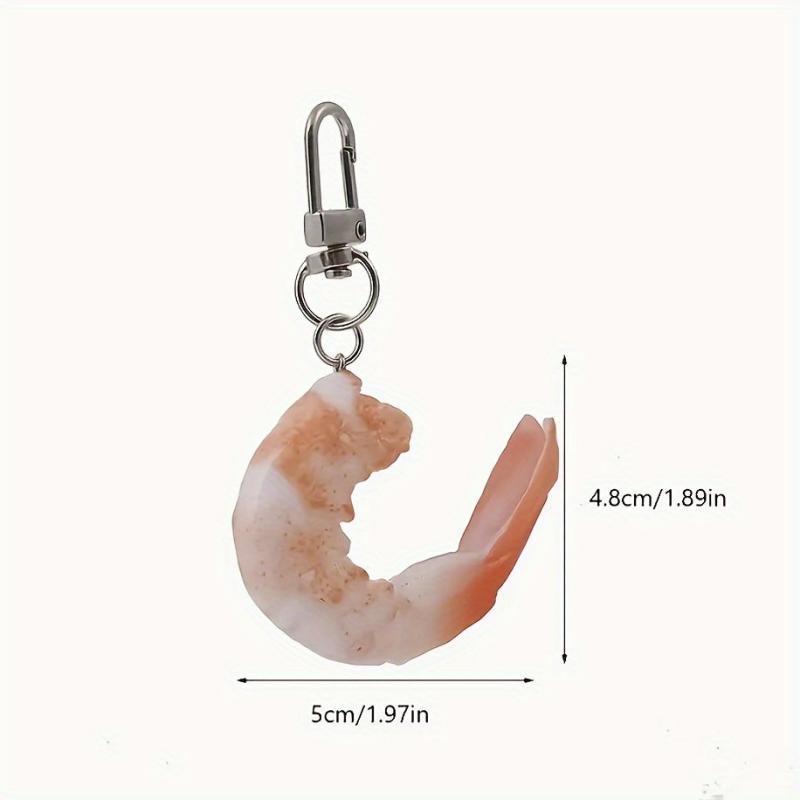 Cute Simulated Shrimp Keychain Seafood Car Key Pendant Bag Ornament