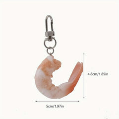 Cute Simulated Shrimp Keychain Seafood Car Key Pendant Bag Ornament