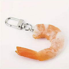 Cute Simulated Shrimp Keychain Seafood Car Key Pendant Bag Ornament