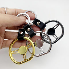 Racing Steering Wheel Metal Key Ring Holder Bag Pendant