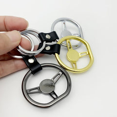 Racing Steering Wheel Metal Key Ring Holder Bag Pendant
