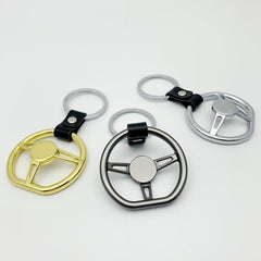 Racing Steering Wheel Metal Key Ring Holder Bag Pendant