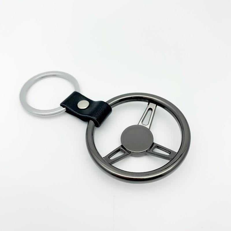 Racing Steering Wheel Metal Key Ring Holder Bag Pendant
