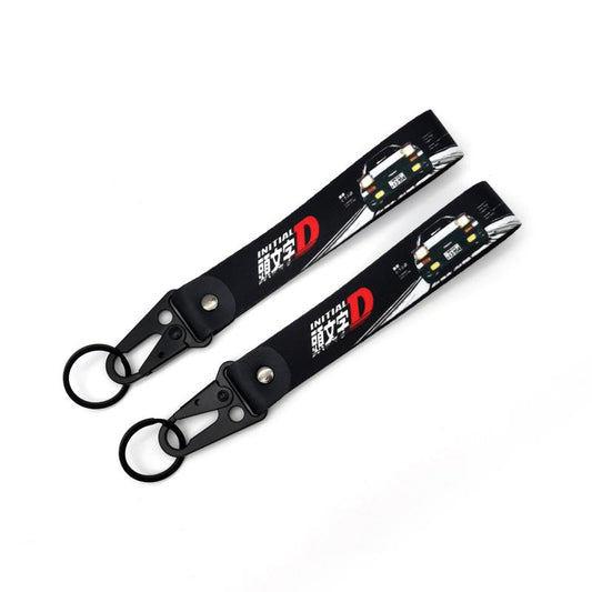 JDM Style Key Ring Lanyard Tags Key Strap Thermoprint Racing Car Motorcycle
