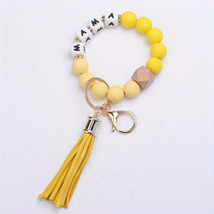 MAMA Silicone Bead Bracelet Women's Keychain Cross-border Jewelry