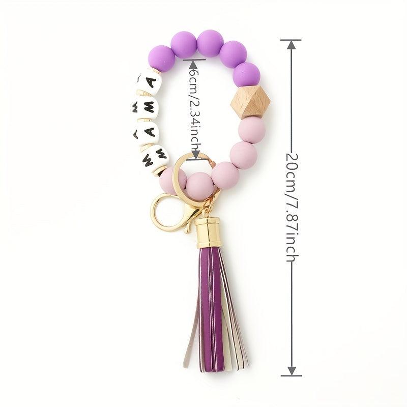 MAMA Silicone Bead Bracelet Women's Keychain Cross-border Jewelry