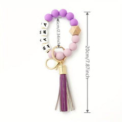 MAMA Silicone Bead Bracelet Women's Keychain Cross-border Jewelry