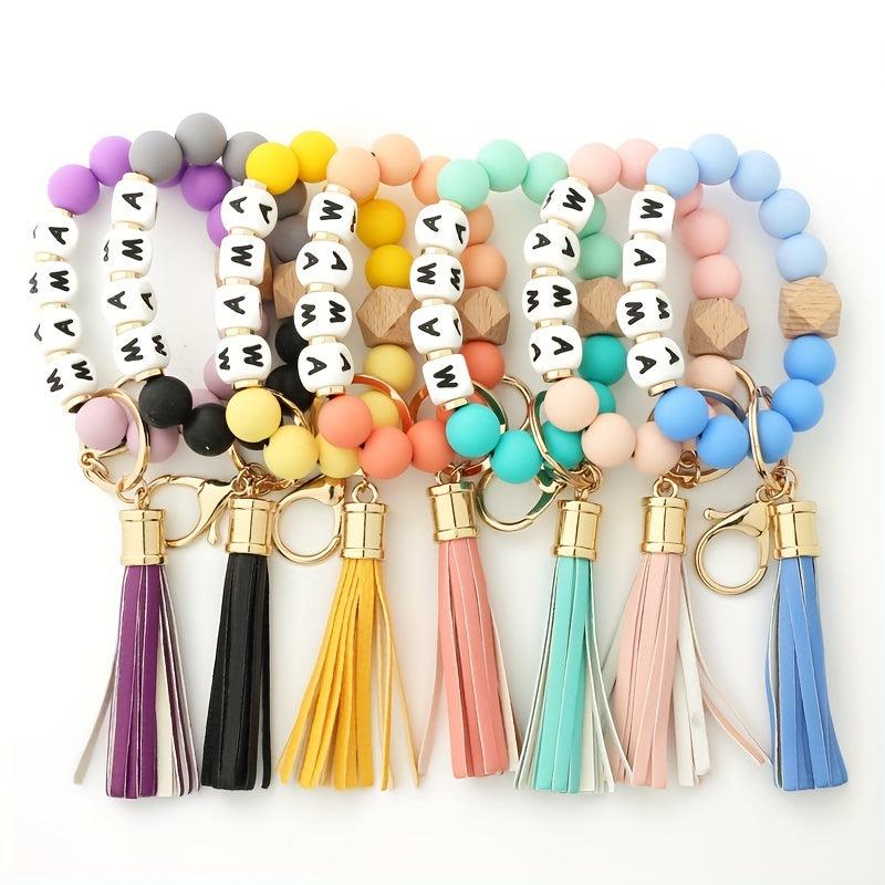 MAMA Silicone Bead Bracelet Women's Keychain Cross-border Jewelry