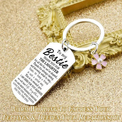 Unique Bestie Flowers Keychain Birthday Keyring Good Friends Friendship