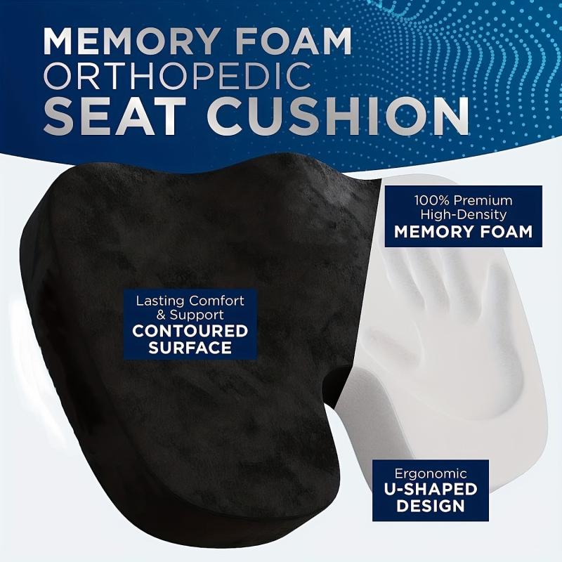 Memory Foam Coccyx Pad for Pain Relief in Office Chair Car Seat