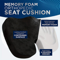 Memory Foam Coccyx Pad for Pain Relief in Office Chair Car Seat