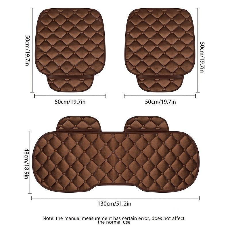 3pc Car Seat Covers Plush Winter Seat Cushion Pad Car Seat Mat