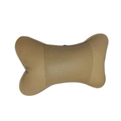 Car Neck Pillow PU Leather Mesh Headrest Cushion
