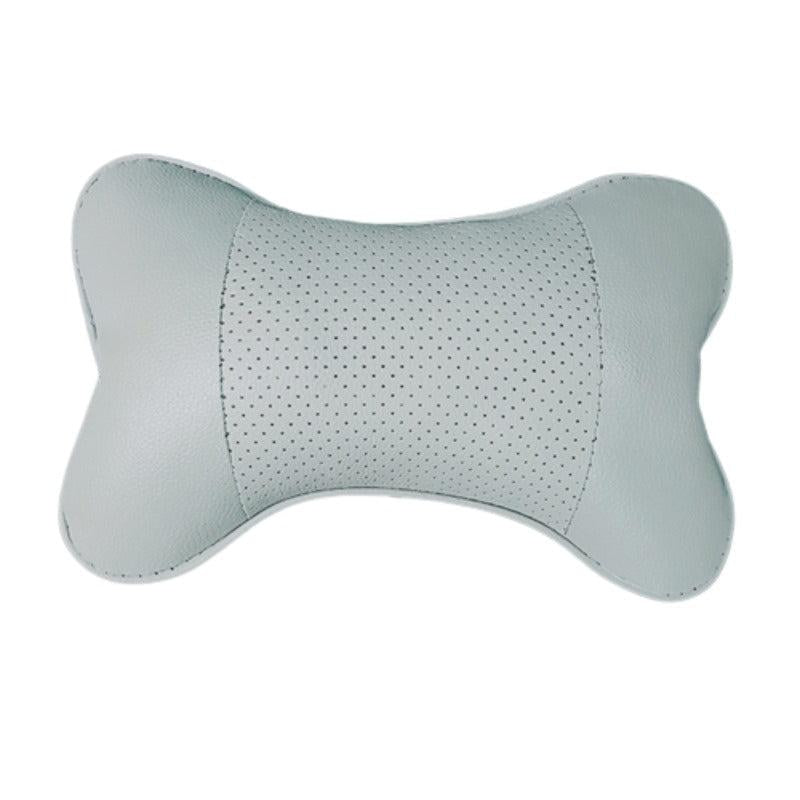 Car Neck Pillow PU Leather Mesh Headrest Cushion