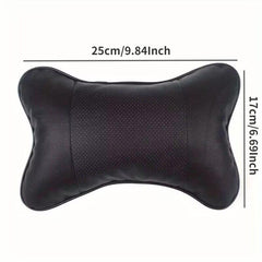 Car Neck Pillow PU Leather Mesh Headrest Cushion