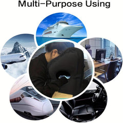 Inflatable Travel Pillow for Airplane Car Bus and Office