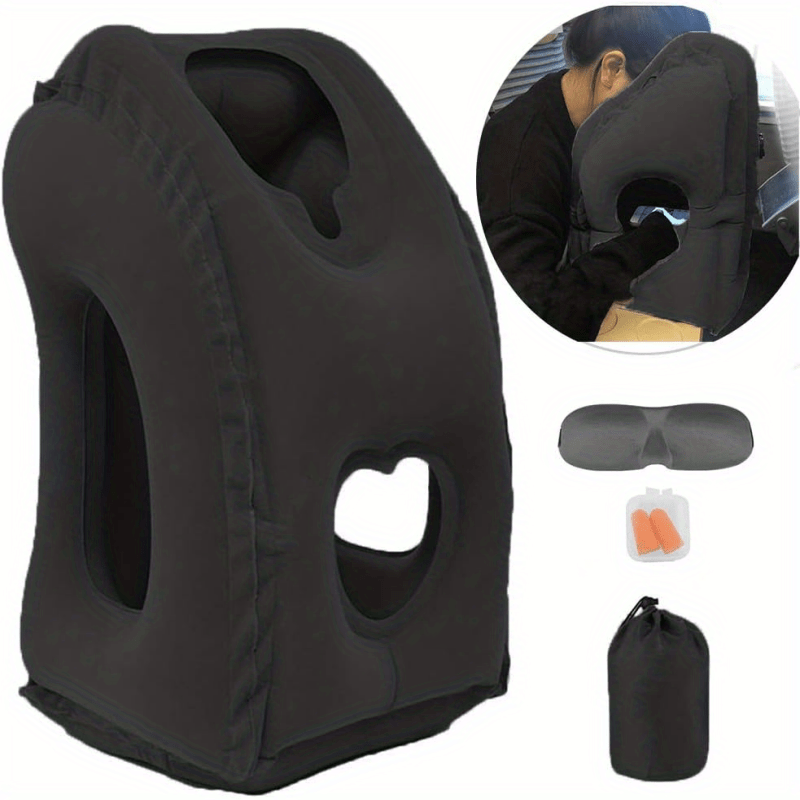 Inflatable Travel Pillow for Airplane Car Bus and Office