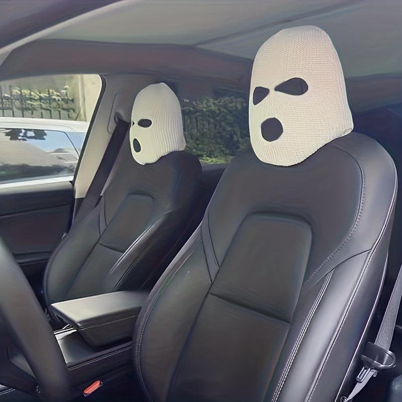 Funny Polyester Car Seat Headrest Cover Warm Mask Headcover