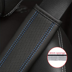 2pcs Car Seat Belt Cover Breathable Faux Leather Shoulder Pad for Men and Women