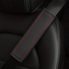 2pcs Car Seat Belt Cover Breathable Faux Leather Shoulder Pad for Men and Women