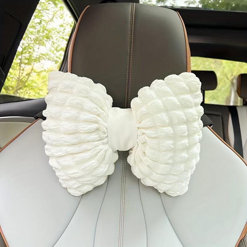 Bowknot Car Headrest Pillow Neck Pillow Back Waist Pillow Seat Back Cushion
