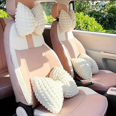 Bowknot Car Headrest Pillow Neck Pillow Back Waist Pillow Seat Back Cushion