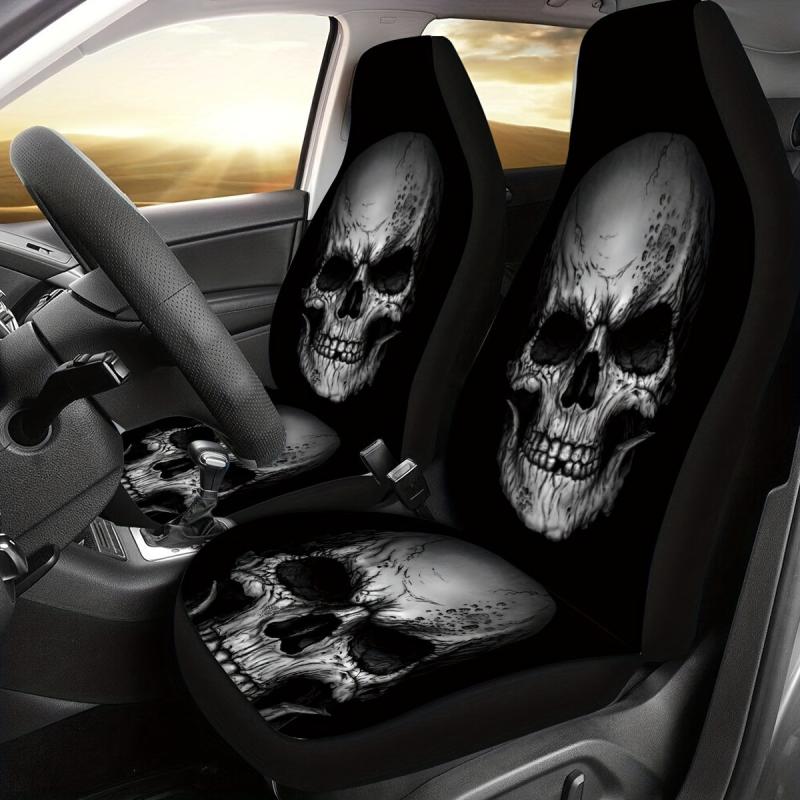 Car Interior Skull Print Seat Cover