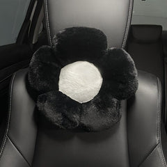 Plush Flower Car Headrest & Waist Pillow Set