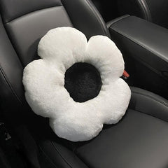 Plush Flower Car Headrest & Waist Pillow Set