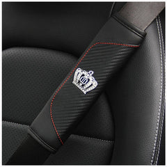 Carbon Fiber Leather Shoulder Protector for Seatbelts