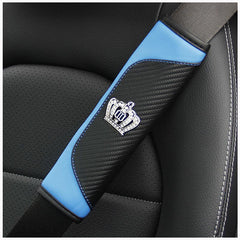Carbon Fiber Leather Shoulder Protector for Seatbelts