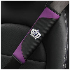 Carbon Fiber Leather Shoulder Protector for Seatbelts