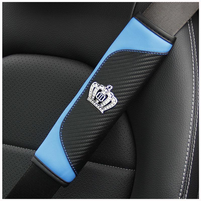 Carbon Fiber Leather Shoulder Protector for Seatbelts