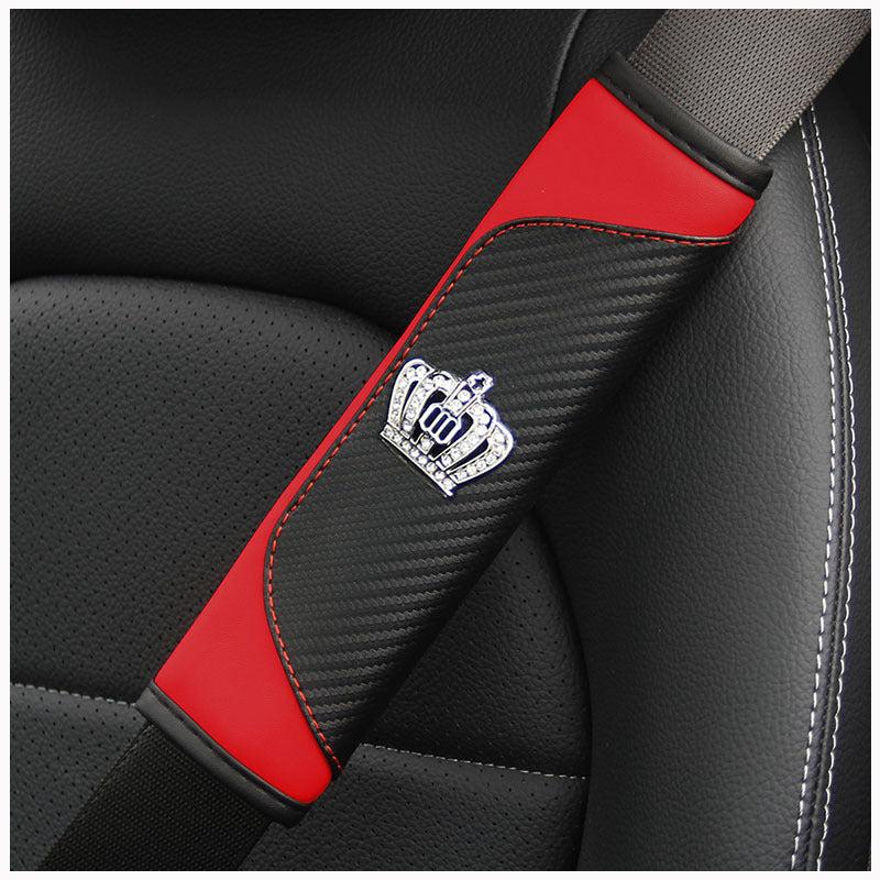 Carbon Fiber Leather Shoulder Protector for Seatbelts