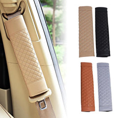1 Pair Car Safety Seat Belt Faux Leather Shoulder Pad Cover Belt Protector