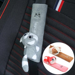 Plush Dog Cat Car Seat Belt Cover for Comfortable Safety