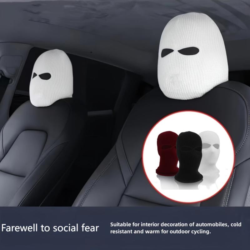 Car Interior Dual Hole Thermal Mask Headrest Cover