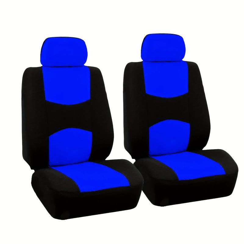 Polyester Car Seat Covers Front Pairs Gray Tan Red Car Seat Cushion
