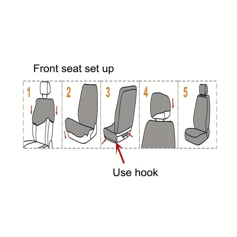 Polyester Car Seat Covers Front Pairs Gray Tan Red Car Seat Cushion